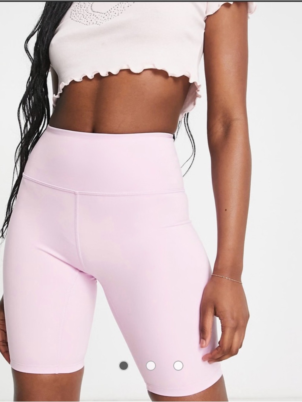Monki for ASOS- sports legging shorts in light pink (NWOT)